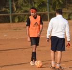 Ranbir Kapoor snapped at soccer practise on 10th Jan 2016